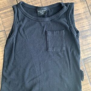 Little Bipsy Black Ribbed Tank Top 12-18 months